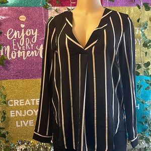 Sweet Rain | S | black and white long sleeve blouse